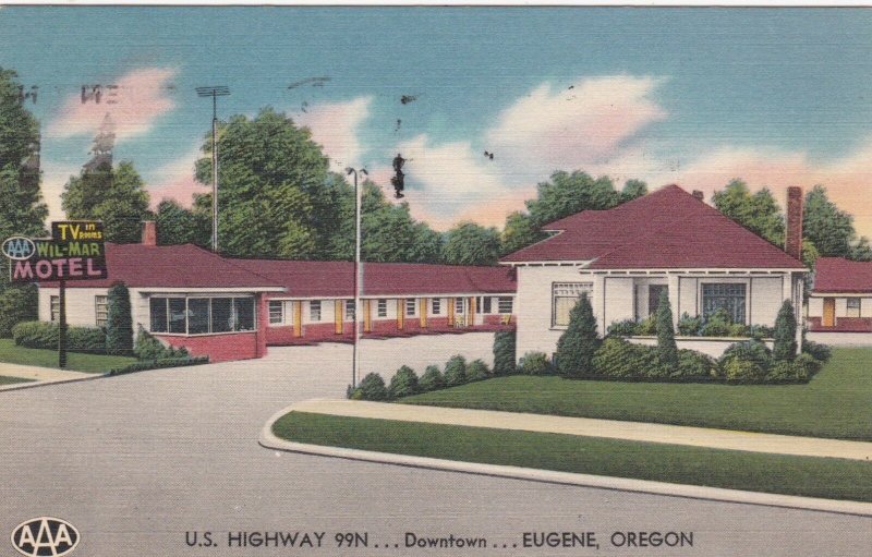 Oregon Eugene Hotel Wil-Mar 1956 sk411