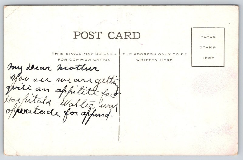 Cedar Rapids Iowa~St Luke's Hospital~Walter Had Operation~c1910 Postcard