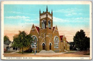 Niles Ohio 1927 Postcard First M.E. Church