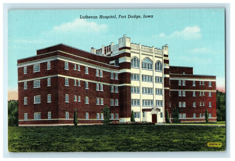 c1940s Lutheran Hospital Fort Dodge Iowa IA Unposted Vintage Postcard 