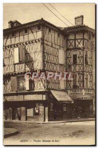 Postcard Old Tobacco Foklore Agen Old wooden houses