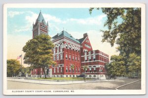 State View~Allegheny County Courthouse Cumberland Maryland~Vintage Postcard