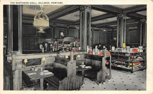 Billings Montana 1920s Postcard The Northern Grill Bar Restaurant Interior