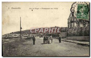 Old Postcard Deauville On the Beach Walk Villas