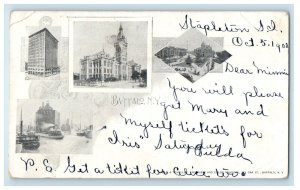 1902 Multiview Of Buffalo New York NY, Posted PMC Monument Harbor Postcard