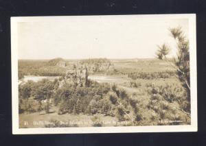 RPPC GLACIAL LAKE WISCONSIN BLUFFS TODAY ONCE ISLANDS REAL PHOTO POSTCARD