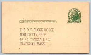 Haverhill  Massachusetts  The Old Clock House  Postal Card   Postcard