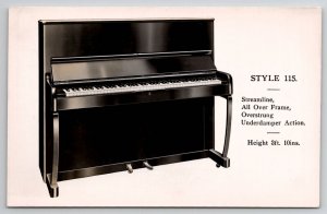 Piano Advertising RPPC Style 115 Streamline Postcard I29