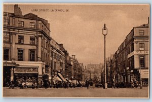 Lancashire England Postcard Lord Street Liverpool c1930's Vintage Unposted