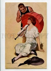 288331 UNDERWOOD Pardon me PARASOL Vintage R&N #774 postcard