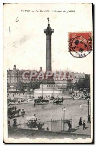 Old Postcard Paris Bastille July Column