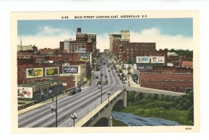 SC - Greenville. Main Street looking East ca 1940's