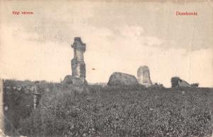 Dombovar Hungary Regi varrom Ruins Antique Postcard J77904