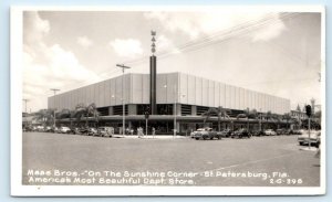 RPPC ST. PETERSBURG, FL Florida ~ MAAS BROS. DEPARTMENT STORE  c1940s Postcard