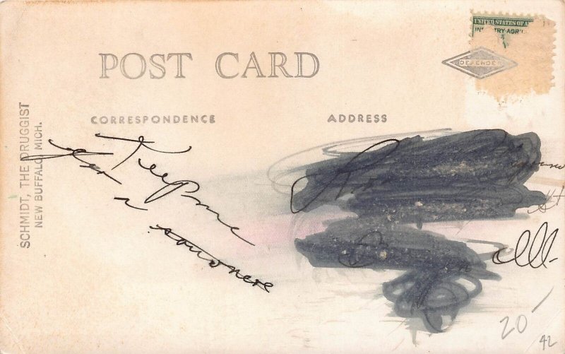 J77/ New Buffalo Michigan RPPC Postcard c1940s 8View Store Bridge Beach 419