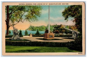 1941 Shotwell Memorial Park Looking out at Skaneateles Lake New York NY Postcard 