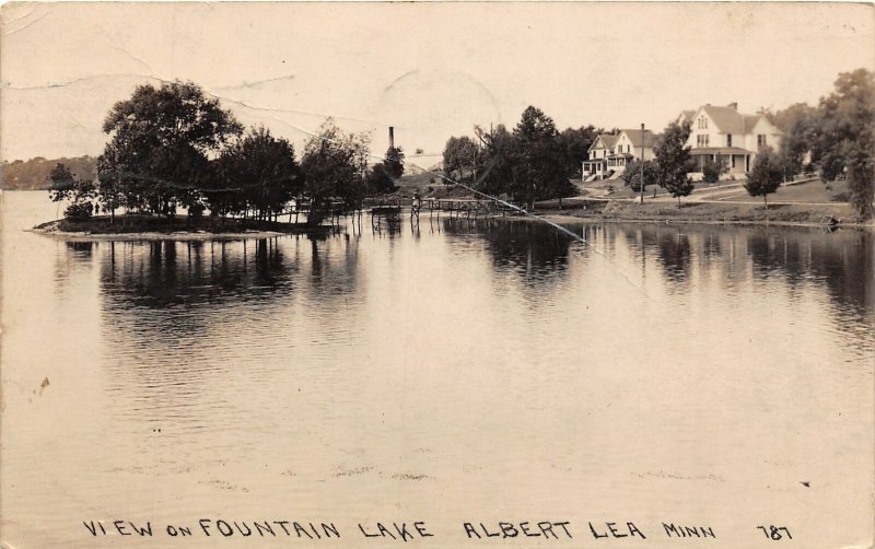 J13/ Albert Lea Minnesota RPPC Postcard c1924 Fountain Lake Homes  15