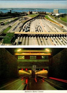 2~4X6 Postcards BALTIMORE, MD Maryland  TOLLBOOTHS & HARBOR TUNNEL ENTRANCE