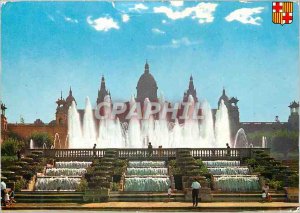 Postcard Modern Palace and Monumental Fountaine Montjuich