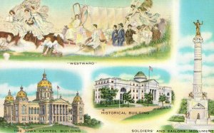 Vintage Postcard Westward Capitol Historical Building Soldiers Sailors Monument