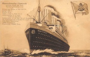Bismarck Hamburg-American Line Ship 
