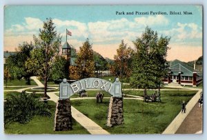 1907 Biloxi Mississippi Vintage Postcard Park Pizzati Pavilion Entrance Building