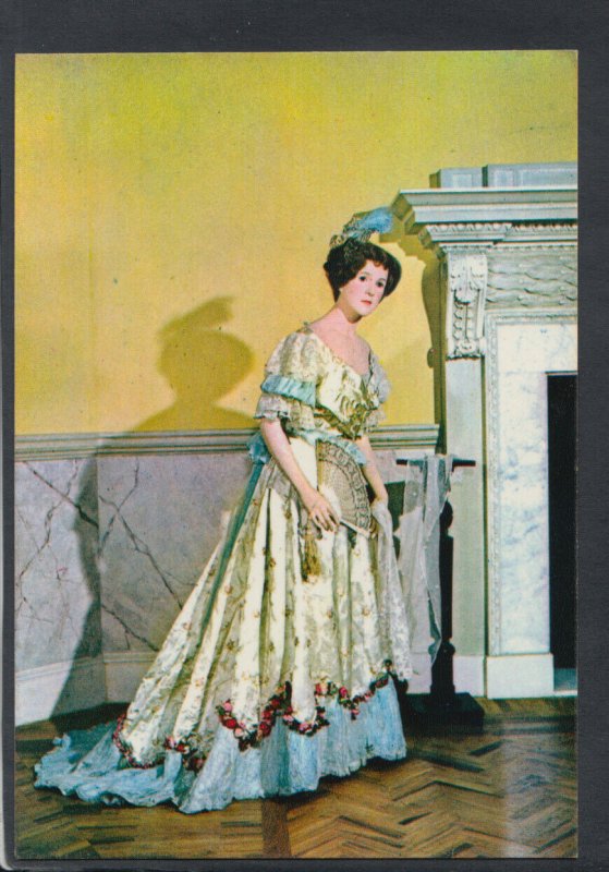 Fashion Postcard - Museum of Costume - c.1905 Ball Dress of Brocaded Satin T8361