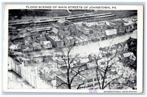 Flood Scene Of Main Streets Johnstown Pennsylvania PA, Ford Building Postcard