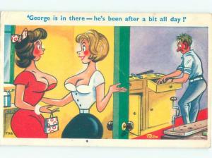 Pre-1980 Risque Comic SEXY GIRLS TALKING TOGETHER AB6946