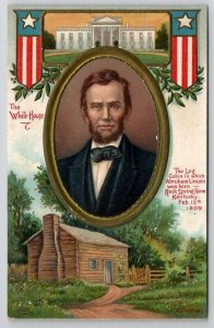 Abraham Lincoln The White House and Log Cabin Rock Spring Farm KY Postcard C23