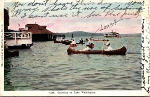 Washington Canoeing On Lake Washington 1910