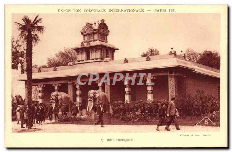 Old Postcard Exposition Coloniale Internationale Paris 1931 French India Elep...