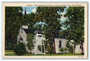 1944 Exterior The Chapel In The Trees St. Paul's Chapel Camp Grant IL Postcard