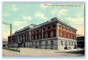 c1910 Baltimore & Ohio Depot Wheeling West Virginia WV Olmstead Bros Co Postcard