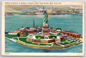 1968 Statue Of Liberty On Bedloe's Island Harbor New York City Posted Postcard