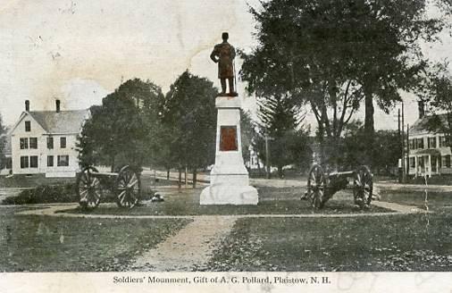 NH - Plaistow. Soldiers Monument (Pollard)    ***RPO- Portsmouth & Boston  RR