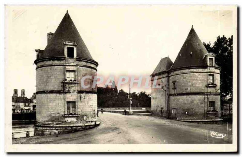 Old Postcard Chatellerault Tours of Henri IV bridge