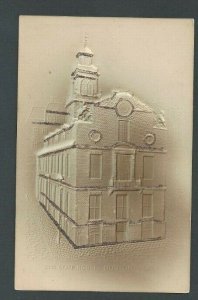 Ca 1904 Post Card Boston MA Old State House Beige W/Glitter Airbrushed---