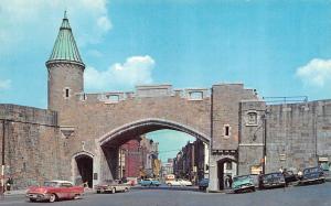 QUEBEC, Canada    ST JOHN GATE~La Porte St Jean  50's Cars  1964 Chrome Postcard