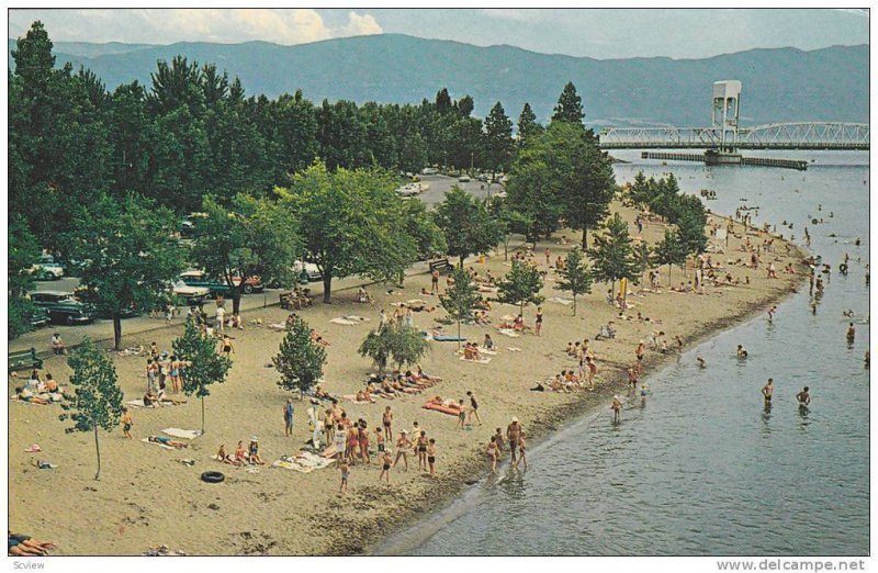 Kelowna´s Beaches, Bridge, Kelowna, British Columbia, Canada, 1940-1960s