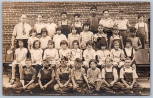 K49/ Portsmouth Ohio RPPC Postcard c1930 School Students Teacher 147