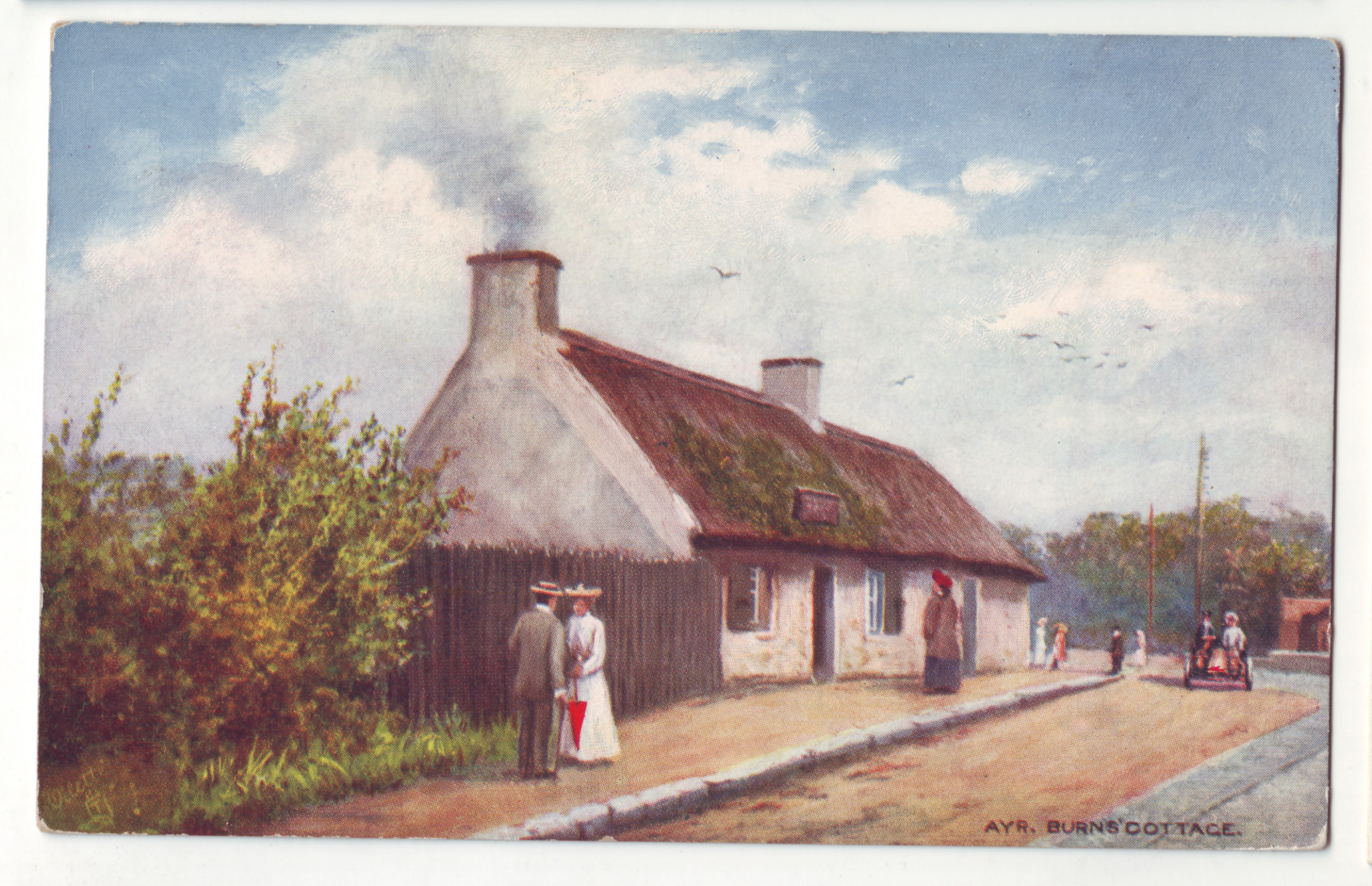 P435 Jl Tucks Postcard Ayr Burn S Cottage Birthplace Robert Burns