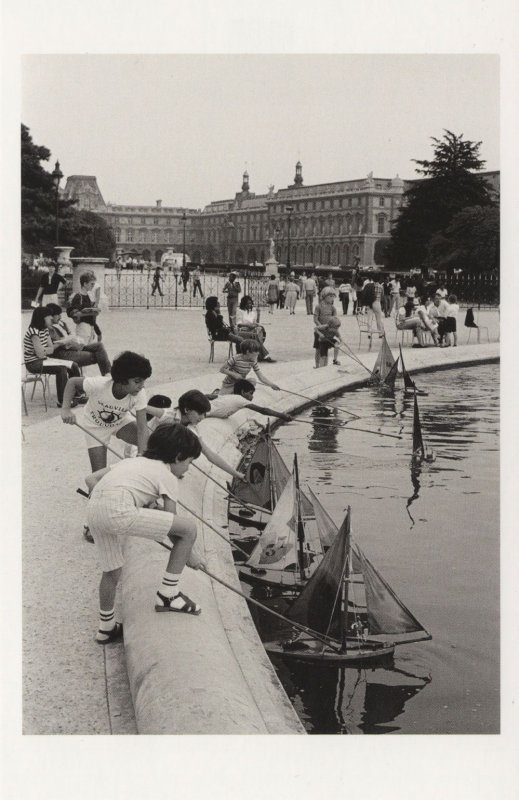 Children Toy Model Boats Tulleries Garden at Louvre Paris France Postcard