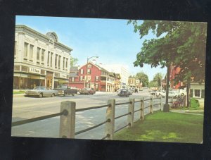 LEE MASSACHUSETTS DOWNTOWN STREET SCENE OLD CARS VINTAEG POSTCARD