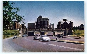 DALLAS, TX Texas ~ TRIPLE Highway UNDERPASS   c1940s Cars  Postcard