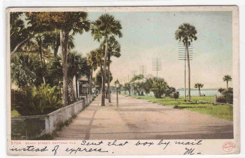 Beach Street Daytona Florida 1908 postcard