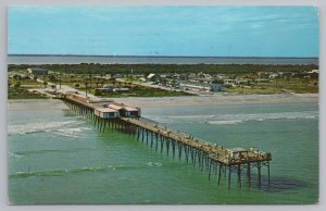 Space~Air View Cocoa Beach & Canaveral Pier~Vintage Postcard