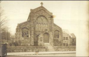 Hyde Park MA Christ Church c1915 Real Photo Postcard