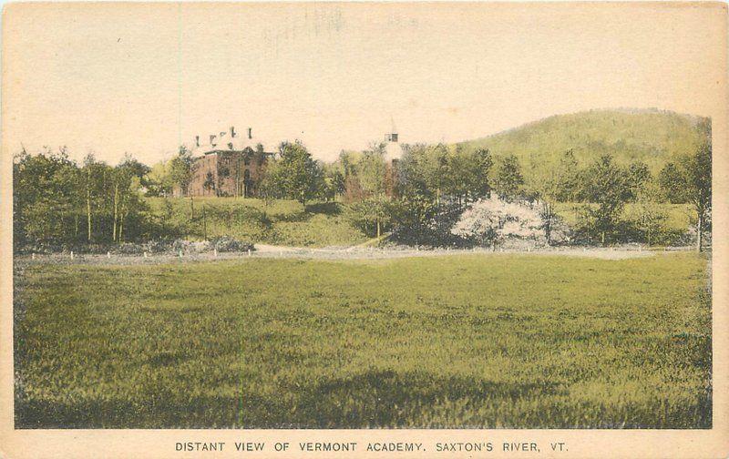 C-1910 Distant View Vermont Academy SAXTON'S RIVER Eagle Hand Colored 4958