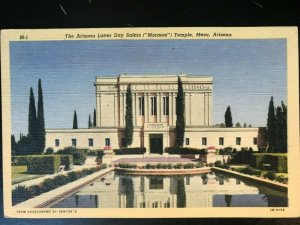 Vintage Postcard 1943 Church of Latter Day Saints Temple Mesa Arizona (AZ)